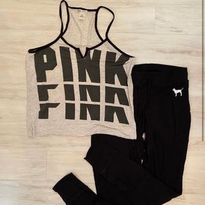 PINK pants, shirts, beanie